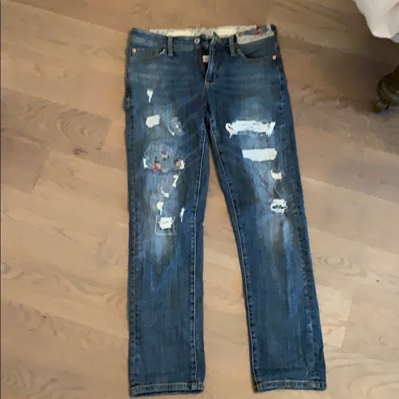 Slim Embroidered Boyfriend Jeans - Picture 1 of 3